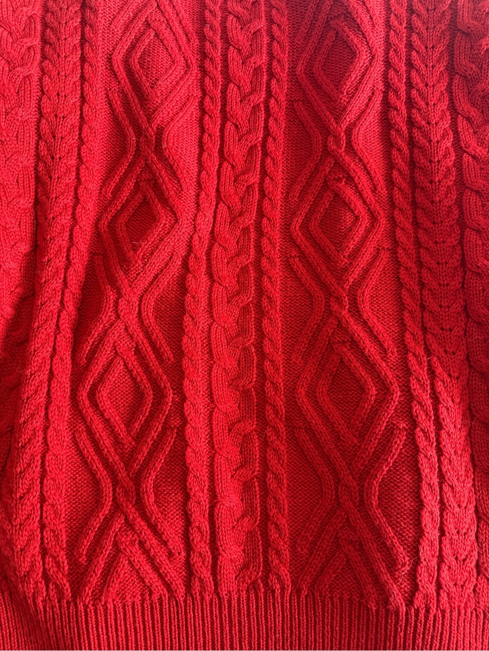🍓Vintage Red Cable Knit Button-Up Cardigan Sweater - Picture 9 of 9